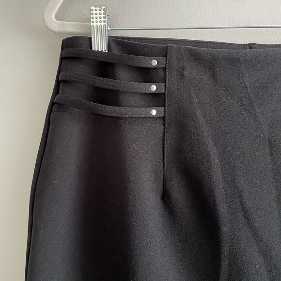 NYCC Size L Black Pencil Skirt Pull On Stretch Polyester/Spandex Blend - Picture 3 of 6
